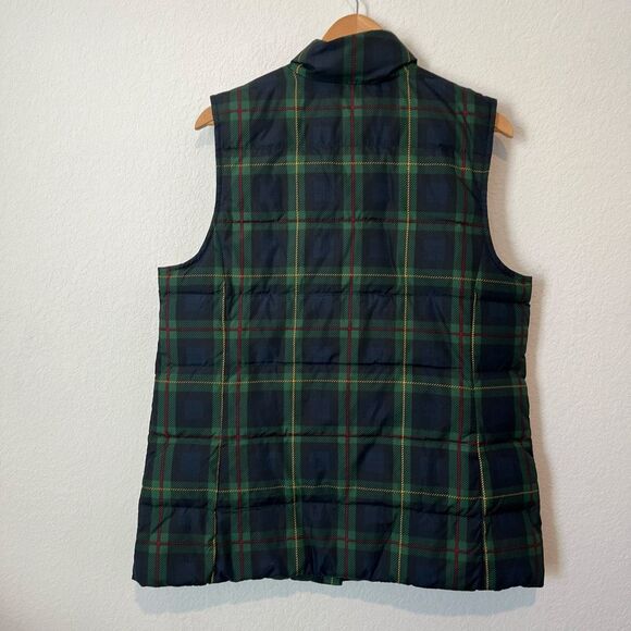 J. Jill Blue Green Plaid Snap Button Down Puffer Vest Women's Size Large Tall - Picture 4 of 6